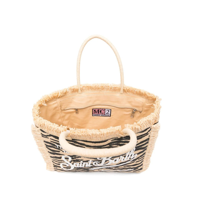 Product MC2 VANITY STRAW N-STRAW  BAG WITH HANDLE-ZEBRA 0010 EMB (Διαστάσεις: 33 x 27εκ.) base image
