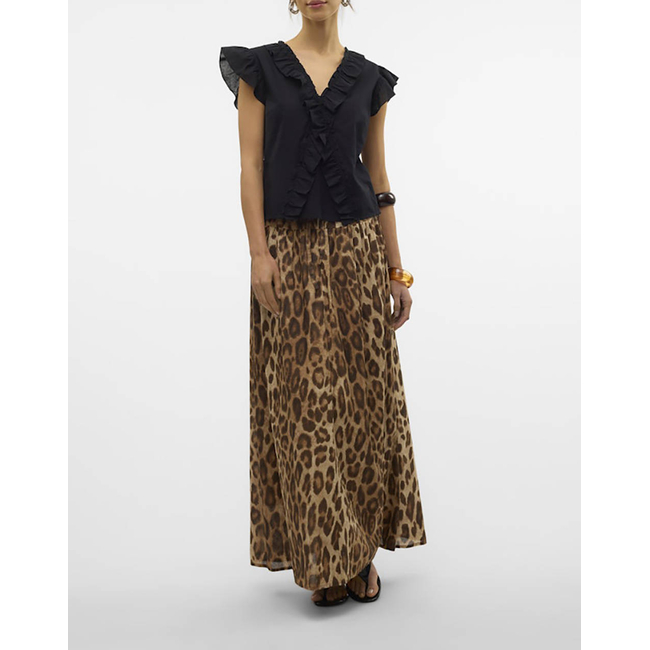 Product AWARE BY VERO MODA VMROXANNE SL V-NECK RUFFLE TOP VMA base image