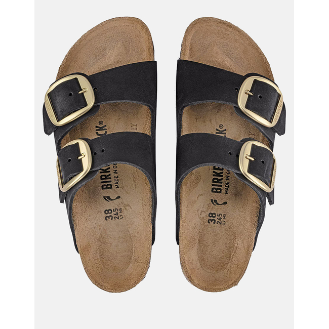 Product BIRKENSTOCK  F25 LEATHER ARIZONA BIG BUCKLE LENB BLACK (GOLD) 35 - 43 NARROW SEASONAL ΠΑΠΟΥΤΣΙ ΓΥΝΑΙΚΕΙΟ base image