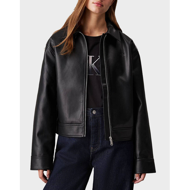 Product CALVIN KLEIN JEANS FAUX LEATHER ZIPPED JACKET base image