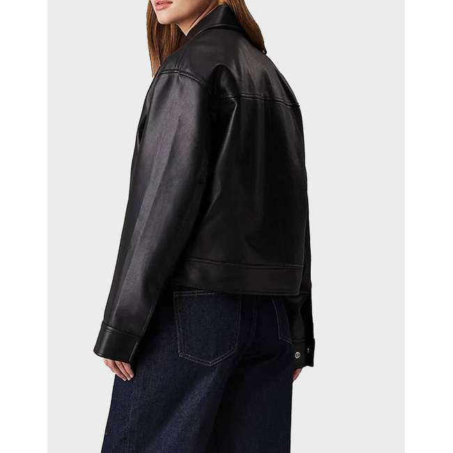 Product CALVIN KLEIN JEANS FAUX LEATHER ZIPPED JACKET base image