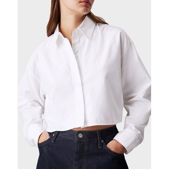 Product CALVIN KLEIN JEANS OXFORD LS CROPPED SHIRT base image