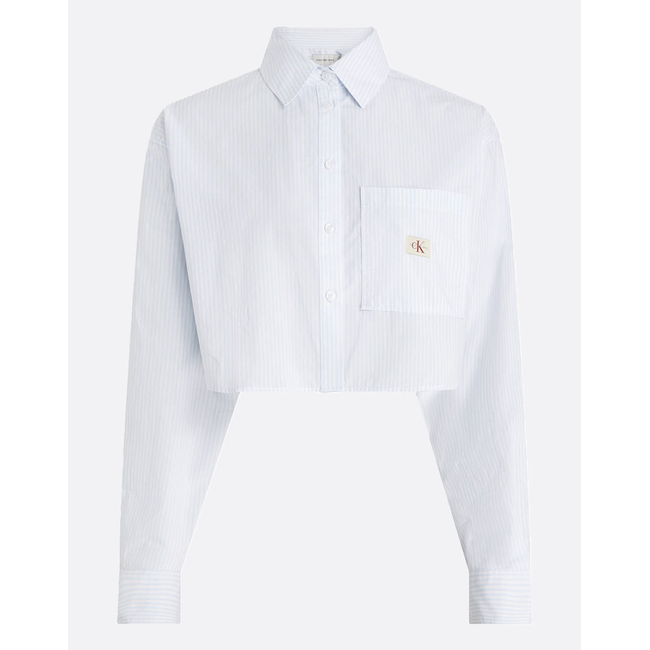 Product CALVIN KLEIN JEANS WOVEN LABEL CROPPED SHIRT base image