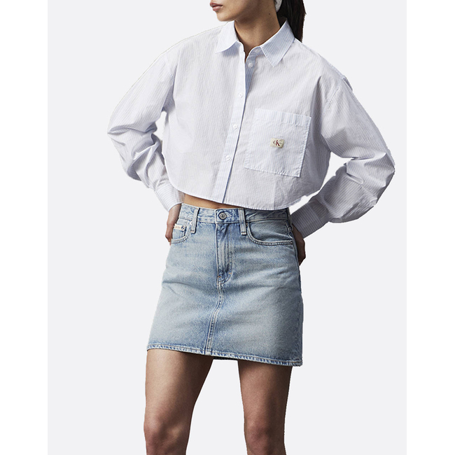 Product CALVIN KLEIN JEANS WOVEN LABEL CROPPED SHIRT base image