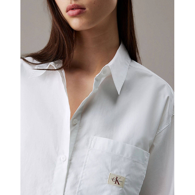 Product CALVIN KLEIN JEANS WOVEN LABEL CROPPED SHIRT base image