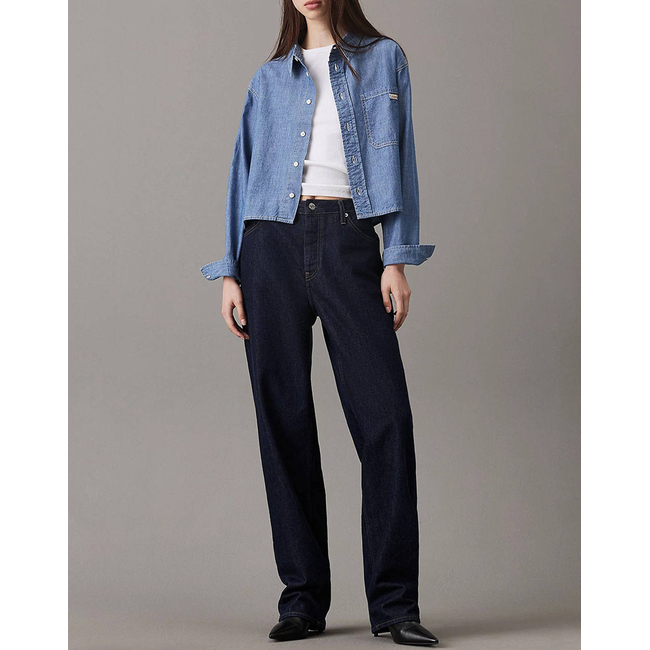 Product CALVIN KLEIN JEANS CROPPED DAD DENIM SHIRT base image