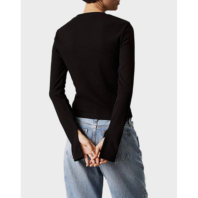 Product CALVIN KLEIN JEANS WOVEN LABEL RIB LS TOP base image