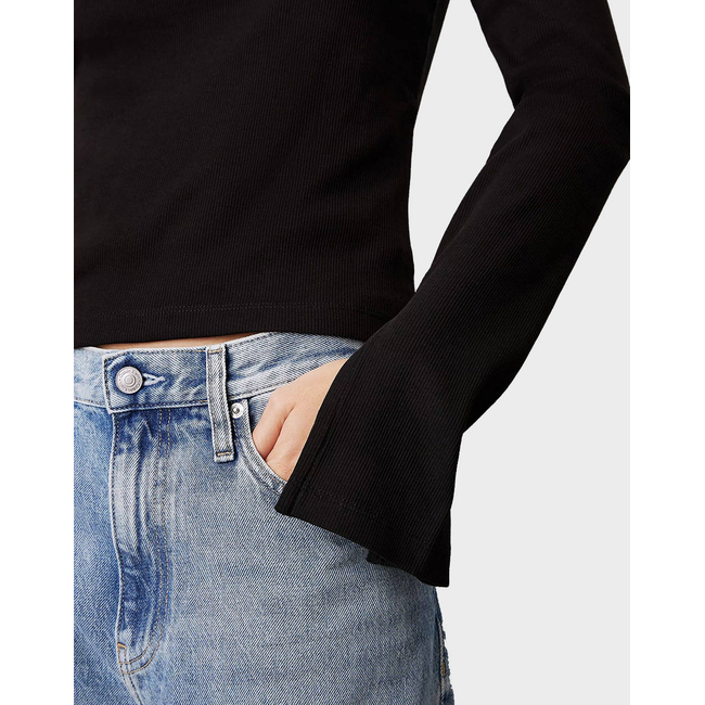 Product CALVIN KLEIN JEANS WOVEN LABEL RIB LS TOP base image