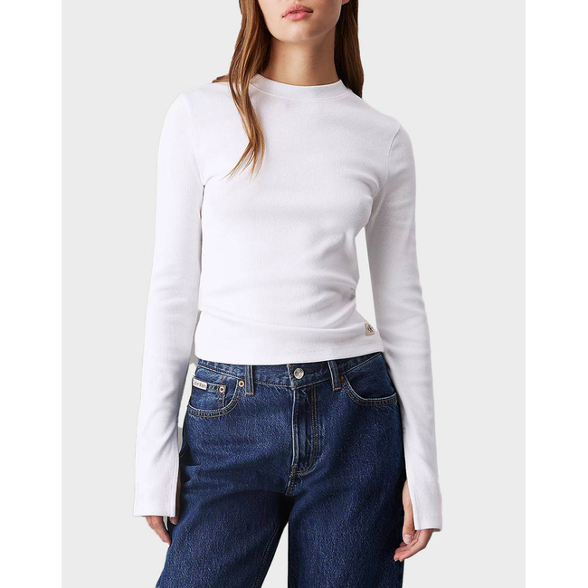 Product CALVIN KLEIN JEANS WOVEN LABEL RIB LS TOP base image