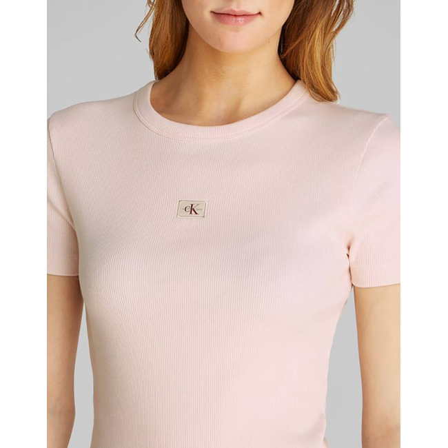 Product CALVIN KLEIN JEANS WOVEN LABEL RIB FITTED TEE base image