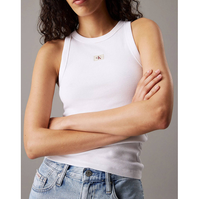 Product CALVIN KLEIN JEANS WOVEN LABEL RIB TANK TOP base image
