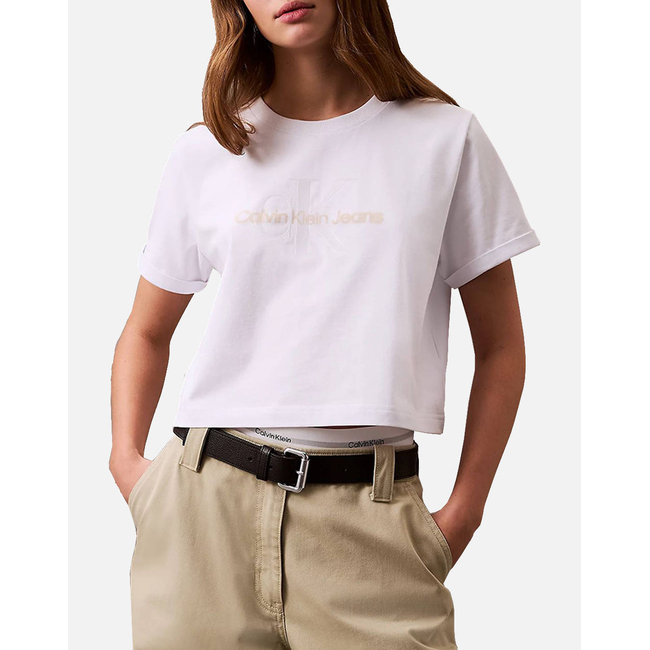 Product CALVIN KLEIN SS LIQUID CK CROPPED TEE base image