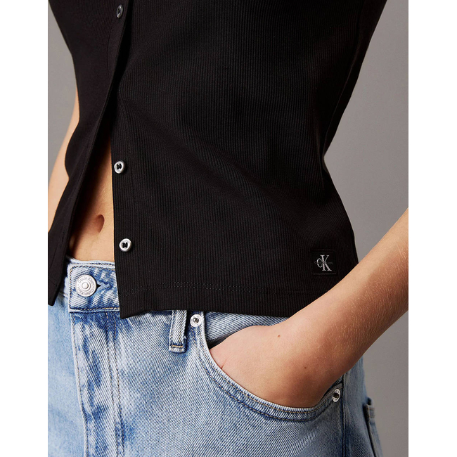 Product CALVIN KLEIN JEANS WOVEN LABEL RIB CARDIGAN base image