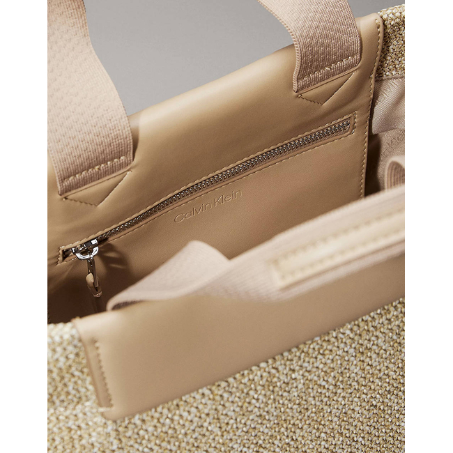 Product CALVIN KLEIN JEANS CK RAFFIA SMALL TOTE CROSSBODY (Διαστάσεις: 22 x 38  x 16εκ.) base image