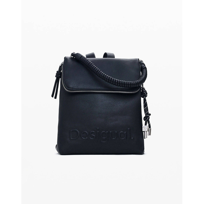 Product DESIGUAL D2 BACK_HALF HAMPTON BLACK WOMEN'S BAG (Dimensions: 27 x 30 x 12cm.) base image