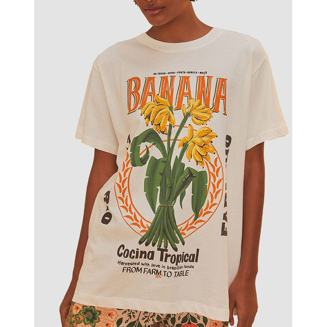 Product FARM RIO BANANA COCINA OFF-WHITE RELAXED T-SHIRT base image
