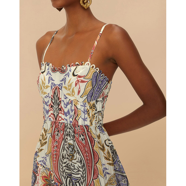 Product FARM RIO BOHO GLAM OFF-WHITE LOOPY CUPS MAXI DRESS base image