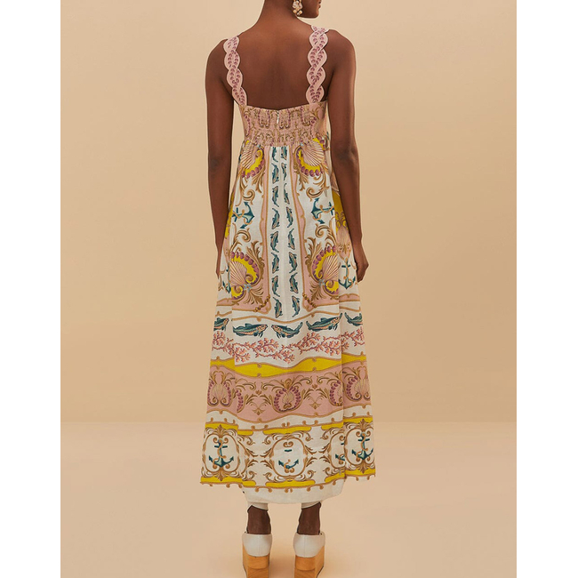 Product FARM RIO MARITIME MAGIC OFF-WHITE SLEEVELESS MAXI DRESS base image