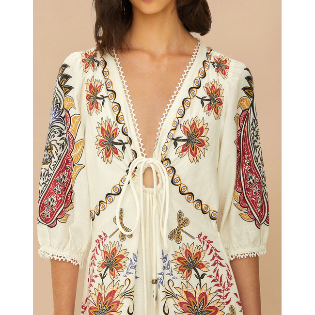 Product FARM RIO BOHO GLAM OFF-WHITE MAXI DRESS base image