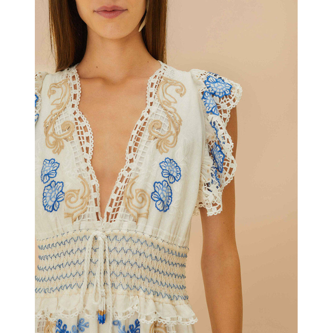 Product FARM RIO ROMANTIC RICHELIEU OFF-WHITE MAXI DRESS base image