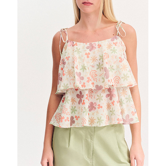 Product FOREL Μπλούζα crop floral Case Study base image