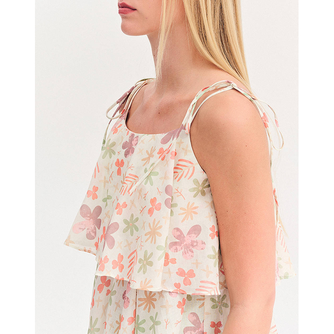 Product FOREL Μπλούζα crop floral Case Study base image