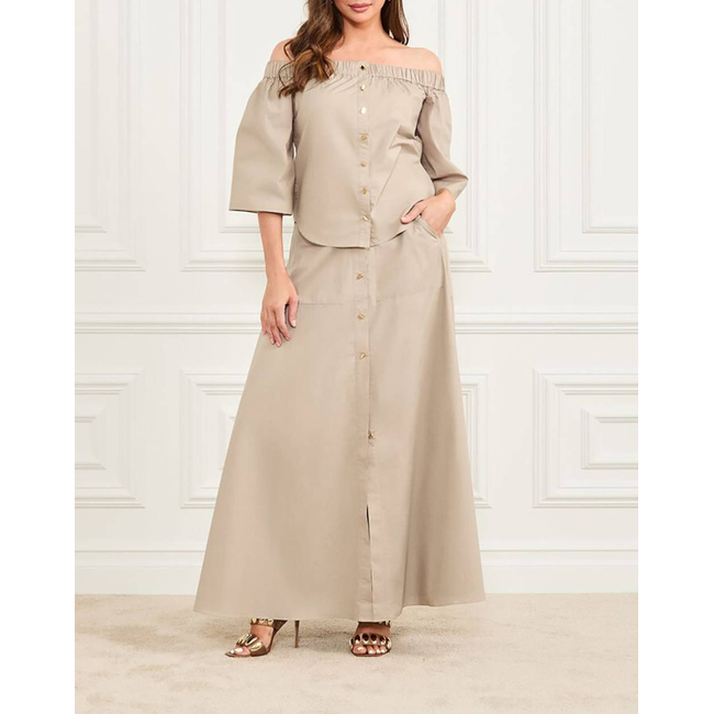 Product GUESS MARCIANO PAT LONG SKIRT - LIGHT STR COTTON POPELIN 110 ΦΟΥΣΤΑ ΓΥΝΑΙΚΕΙΟ base image