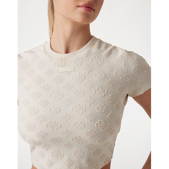 Product GUESS PEONY JACQUARD KNIT - RECY POLY-COTTON JACQ SPONGE WOMEN'S TOP base image