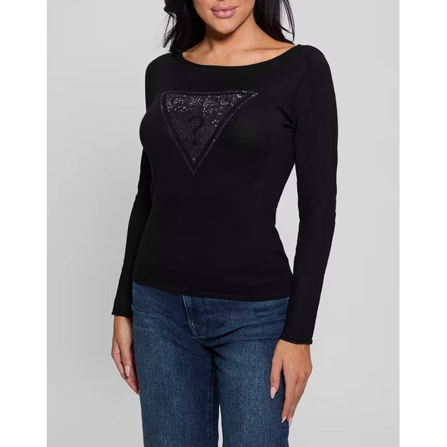 Product GUESS LS TRIANGLE LOGO ELIZA SWTR KNIT WOMEN base image