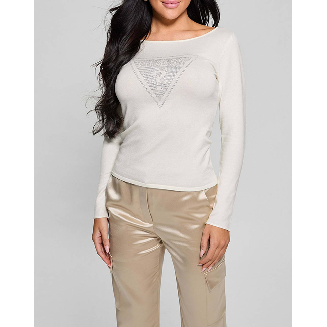 Product GUESS LS TRIANGLE LOGO ELIZA SWTR ΠΛΕΚΤΟ ΓΥΝΑΙΚΕΙΟ base image