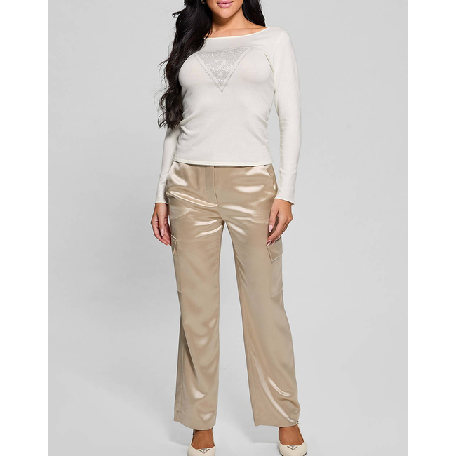 Product GUESS LS TRIANGLE LOGO ELIZA SWTR ΠΛΕΚΤΟ ΓΥΝΑΙΚΕΙΟ base image
