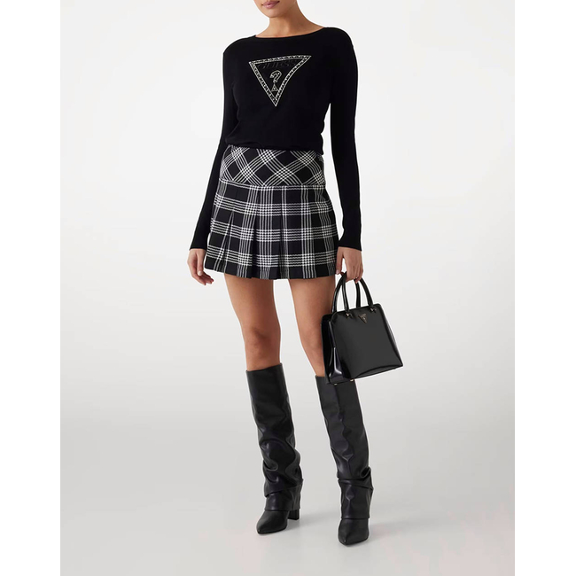 Product GUESS IVORY TRIANGLE LOGO RN LS SWTR ΠΛΕΚΤΟ ΓΥΝΑΙΚΕΙΟ base image