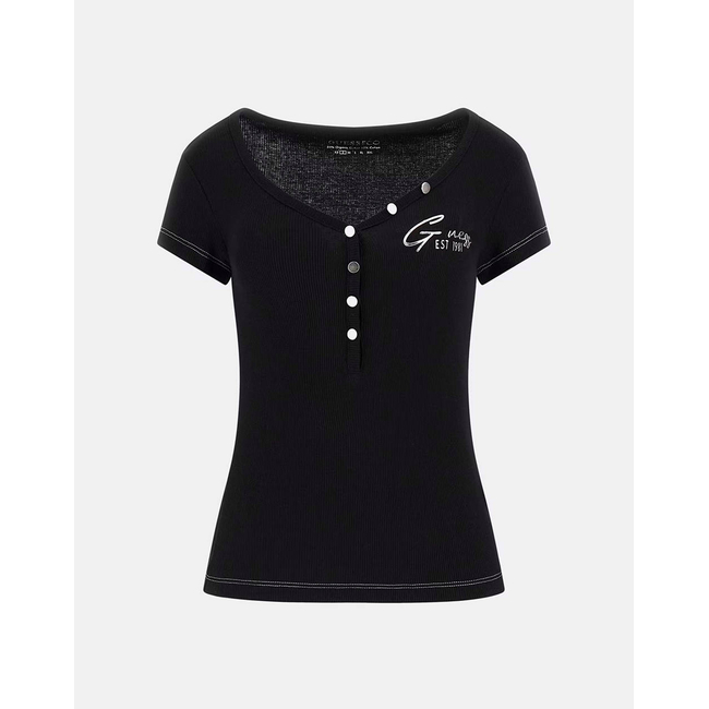 Product GUESS SS HENLEY OLYMPIA TOP WOMEN base image
