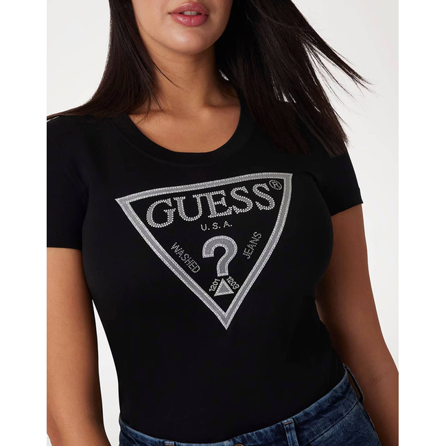 Product GUESS SS CN SHINY TRIANGLE TEE WOMEN'S T-SHIRT base image