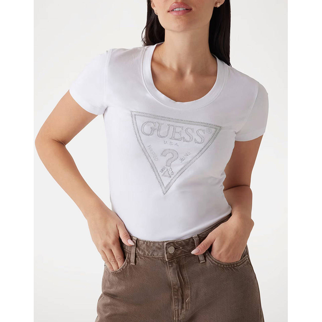 Product GUESS SS CN SHINY TRIANGLE TEE WOMEN'S T-SHIRT base image