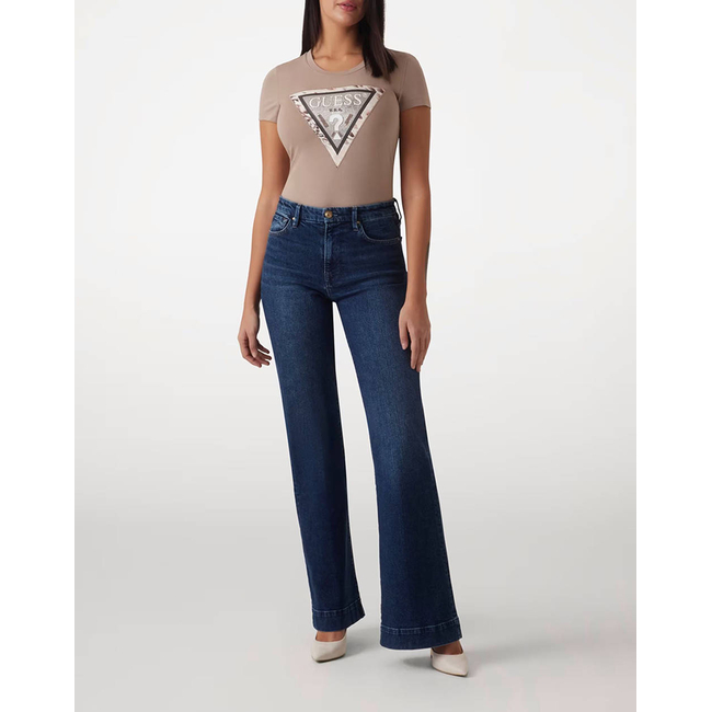 Product GUESS SS CN CHEETA LOGO TRIANGLE TEE WOMEN'S T-SHIRT base image