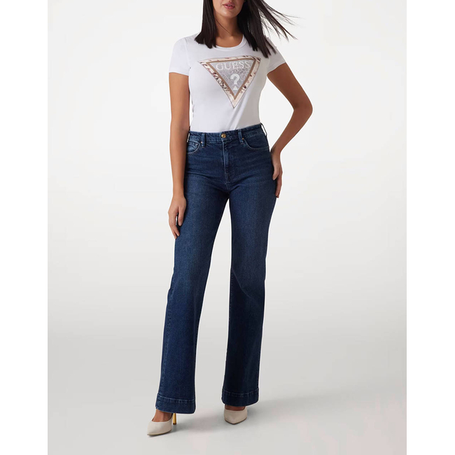 Product GUESS SS CN CHEETA LOGO TRIANGLE TEE WOMEN'S T-SHIRT base image