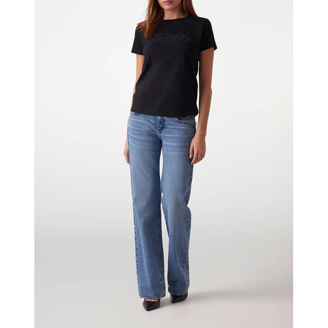 Product GUESS SS SCRIPT LACE LOGO EASY TEE WOMEN'S T-SHIRT base image