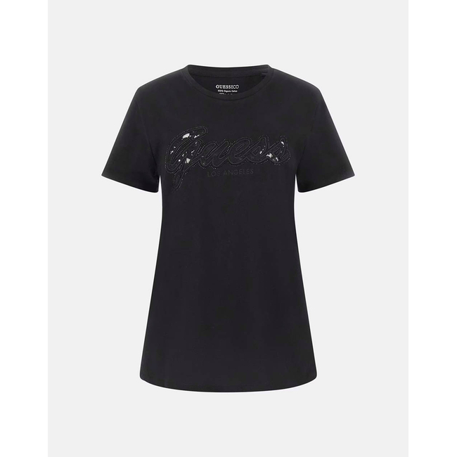 Product GUESS SS SCRIPT LACE LOGO EASY TEE WOMEN'S T-SHIRT base image