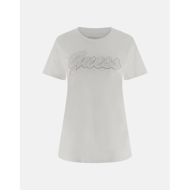 Product GUESS SS SCRIPT LACE LOGO EASY TEE WOMEN'S T-SHIRT base image