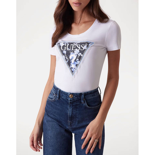 Product GUESS SS CN TRIANGLE FLOWER TEE WOMEN'S T-SHIRT base image