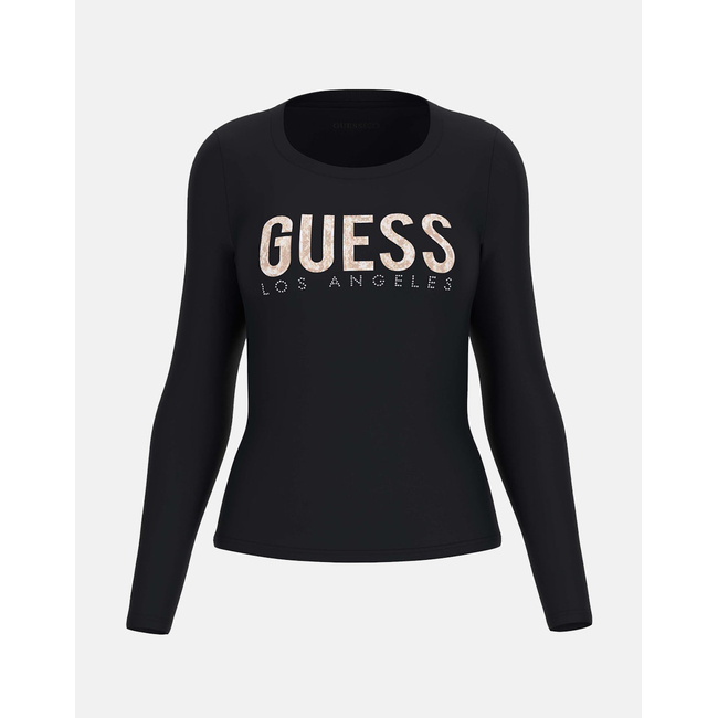 Product GUESS LS CN PYTHON LOGO TEE WOMEN'S T-SHIRT base image