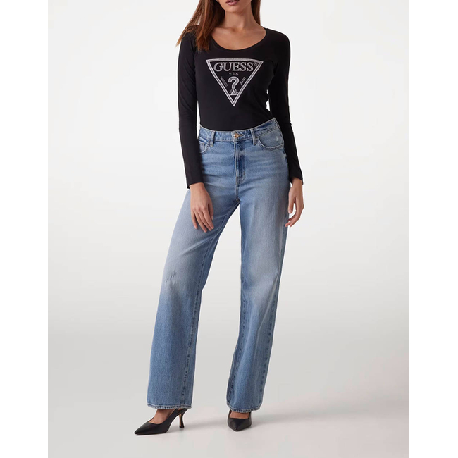 Product GUESS LS CN SHINY TRIANGLE TEE WOMEN'S T-SHIRT base image