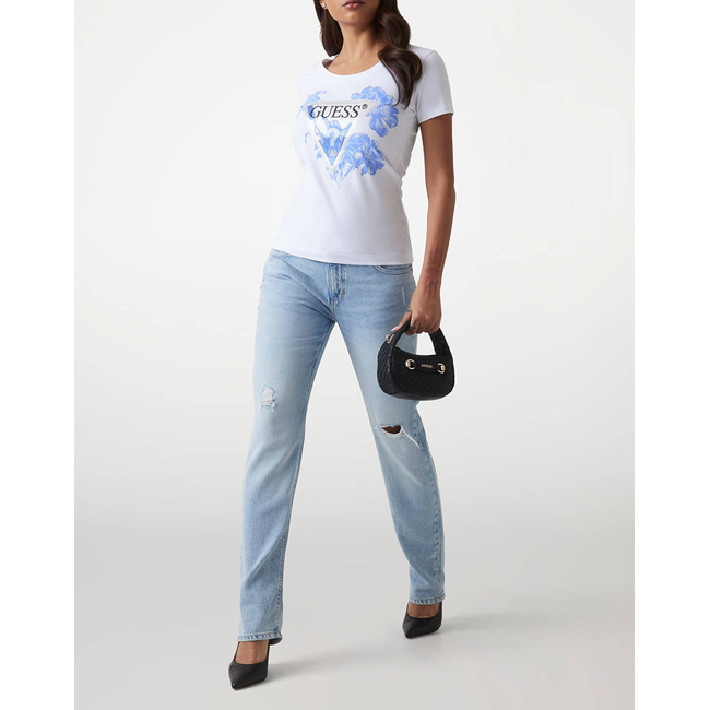 Product GUESS SS CN FLOWER TRIANGLE TEE WOMEN'S T-SHIRT base image