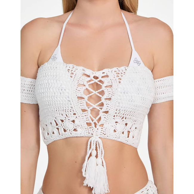 Product GUESS  CROCHET TOP - ACRYLIC CROCHET YARN ΜΠΛΟΥΖΑ W base image