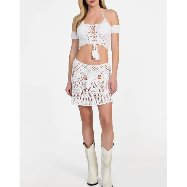 Product GUESS  CROCHET TOP - ACRYLIC CROCHET YARN ΜΠΛΟΥΖΑ W base image