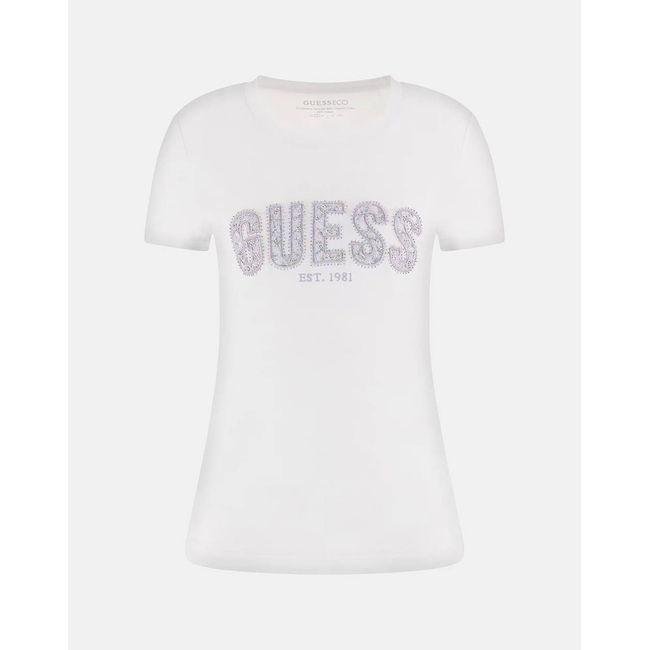 Product GUESS CN SS LOGO LACE TEE WOMEN'S T-SHIRT base image