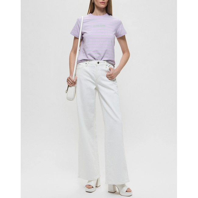 Product GUESS JEANS  GJ G11 WIDE LEG - ECO REGEN CO AGATE STR WHITE ΠΑΝΤΕΛΟΝΙ ΓΥΝΑΙΚΕΙΟ base image