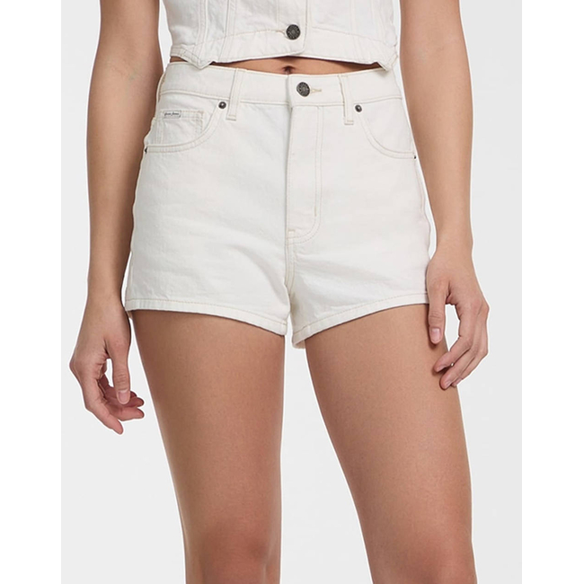 Product GUESS JEANS GJ HIGHWAIST MOM SHO - ECO REGEN CO AGATE STR WHITE ΣΟΡΤΣ ΓΥΝΑΙΚΕΙΟ base image