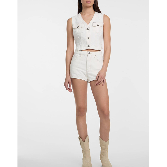 Product GUESS JEANS GJ HIGHWAIST MOM SHO - ECO REGEN CO AGATE STR WHITE ΣΟΡΤΣ ΓΥΝΑΙΚΕΙΟ base image